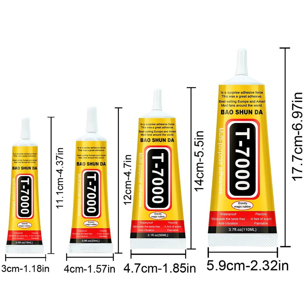 T7000 Upgrade Black Contact Cellphone Tablet Repair Adhesive,Strong Multifunctional liquid Glue T7000 Precision Applicator Glue