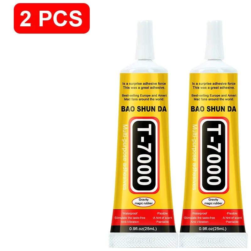 T7000 Upgrade Black Contact Cellphone Tablet Repair Adhesive,Strong Multifunctional liquid Glue T7000 Precision Applicator Glue