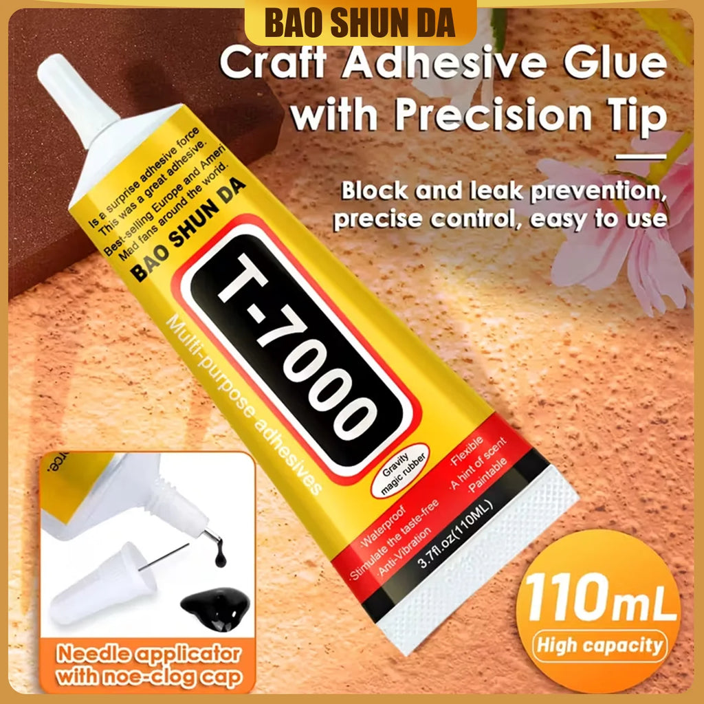 T7000 Upgrade Black Contact Cellphone Tablet Repair Adhesive,Strong Multifunctional liquid Glue T7000 Precision Applicator Glue
