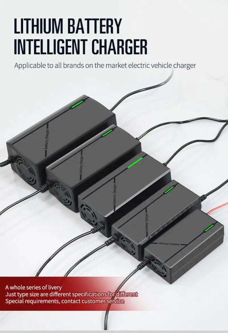 60V 72V 5A Lithium Battery Charger 67.2V 84V 5A Lithium Battery Pack 16S 20S 5A Smart Intelligent Fast Charging Chargers EU Plug